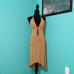 F21 Gold Sparkle Glitter Dress